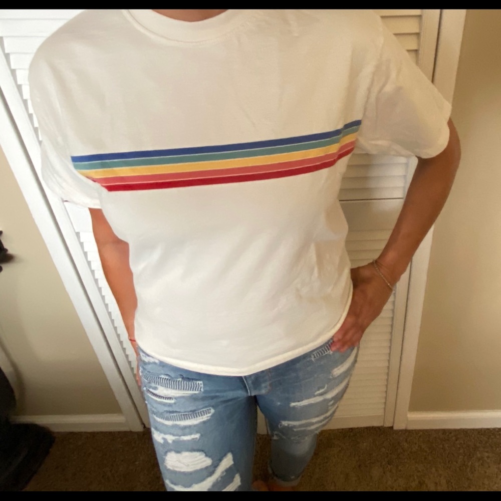 Brandy Melville / John Galt Rainbow Stripe Tee